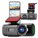 4K Ultra HD Dashcam mit GPS und WLAN - Dual-Lens Autokamera für optimale Sicherheit