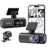 4K Dual Dashcam mit GPS und WLAN - Vorder- und Rückkamera für Auto