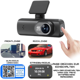 4K Dual Dashcam mit GPS und WLAN - Vorder- und Rückkamera für Auto