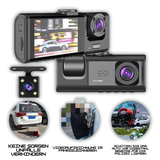 3-Kanal Dashcam Full HD 1080P mit Innenraumkamera und Rückfahrkamera