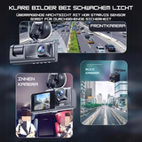 3-Kanal Dashcam Full HD 1080P mit Innenraumkamera und Rückfahrkamera