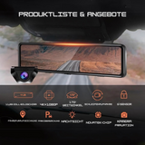 E-ACE 4K GPS WLAN Dashcam mit 12 Zoll Touchscreen und Nachtsicht